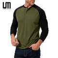 Cheap Autumn Men's Casual Long Sleeve T-Shirts O Neck Patchwork Color Stylish New Collection