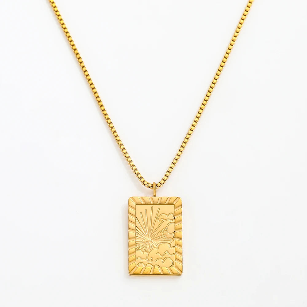 Joolim Jewelry 18K Gold Plated Sun Fram Choker Necklace Stainless Steel Necklace Tarnish Free Jewelry Wholesale