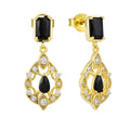 New 925 Sterling Silver Gold Plated Irregular Diamond Shape Earrings Zircon Angel'S Tears Pendant Earrings