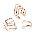 Fashion Minimalist Stainless Steel Double Layered V Shaped  Irregular Geometric Open Finger Ring
