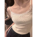 Fashion Summer Print T-Shirt Women Bow Lace Camisole Sexy Backless Vest Tank Top Casual Style Y2k Streetwear