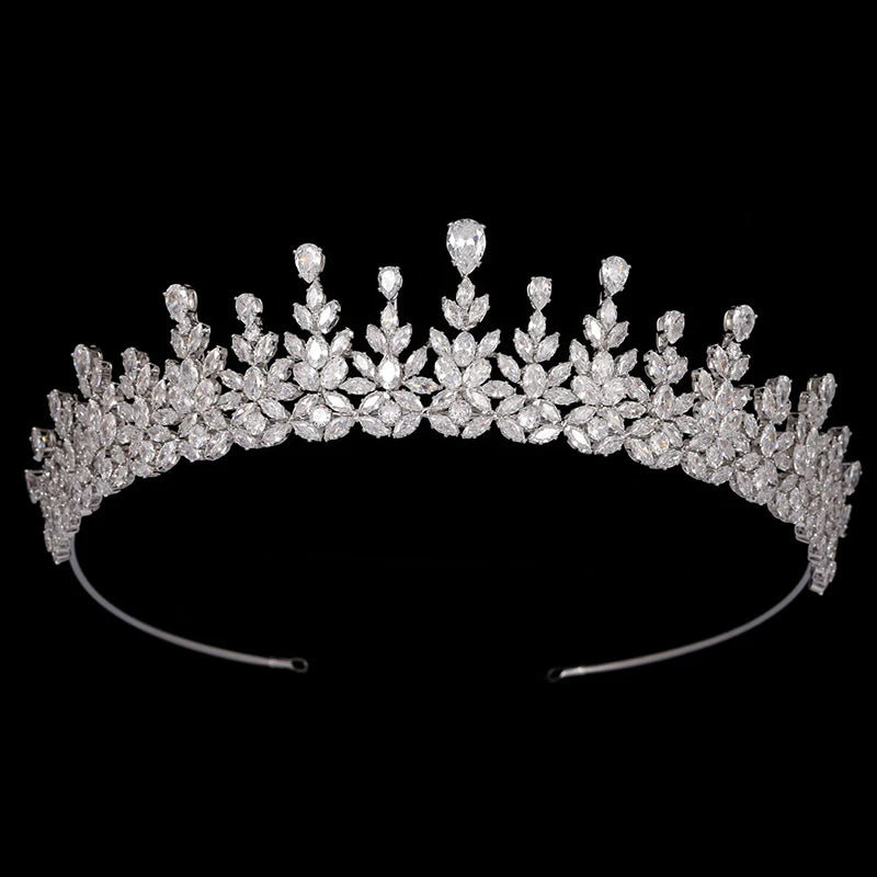 High-end Bridal Tiaras Copper Alloy Cubic Zircon Wedding Hair Accessories Hairband Shining Crystal Crowns BC7037