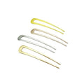100mm Female French Hairpins Bun 10cm Waved Matte Shiny Gold Silver Metal Hair Stick Clips U Shaped Hair Forks Shape Hair Pin