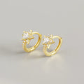 Rock Shiny Chic Star Ear Buckle for Fashion Women Genuine 925 Sterling Silver Star Jewelry Earrings