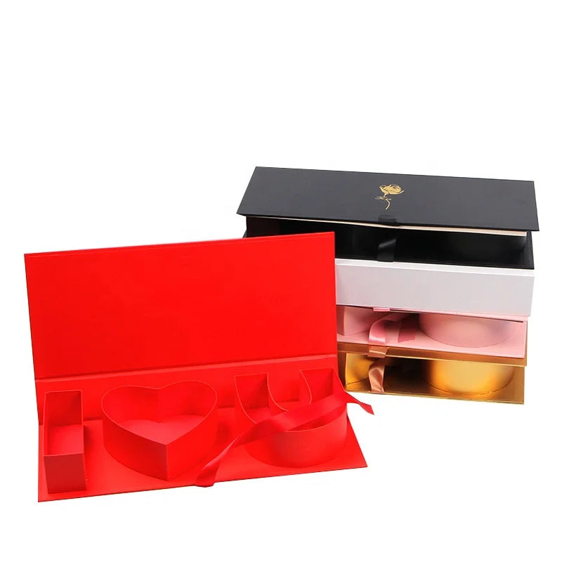XJH I Love You Flower Box for Arrangements Floral Cardboard I Love You Gift Boxes Florist Packaging for Valentine's Day Wedding