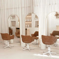 Wall Mount Arched Hair Dressing Salon Mirror Styling Station