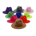 Custom Fashion Outdoor Dress Plain Fedora Hats 20 Solid Autumn Winter Colour Wholesale Cheap Hot Sale Flat Brim Women Men Fadora