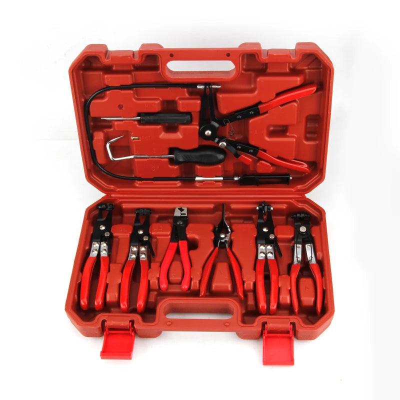 9pcs Auto Repair Tools Steel Flexible Wire Cable Bend Type Remover Oil Seal Screwdriver Clamp Ring Plier Set OEM Customizable