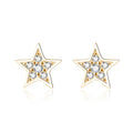 Brazilian Gold Jewelry Wholesale Plata 925 Cubic Zirconia Star Summer Earrings