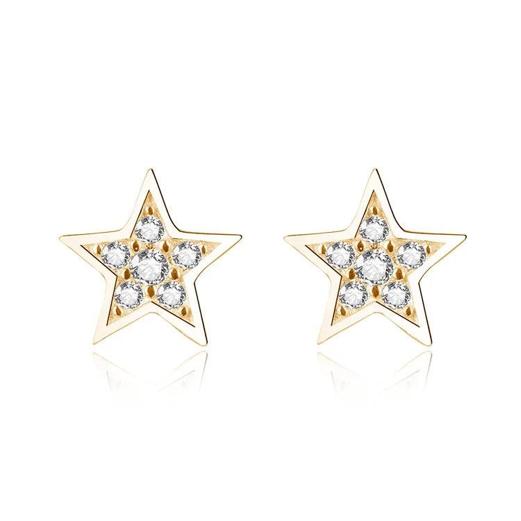 Brazilian Gold Jewelry Wholesale Plata 925 Cubic Zirconia Star Summer Earrings