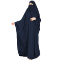1 Piece Modest Nida Solid Color Basic Prayer Dress High Quality Breathable Colorful Jilbab Khimar Hooded Abaya for Women Muslim