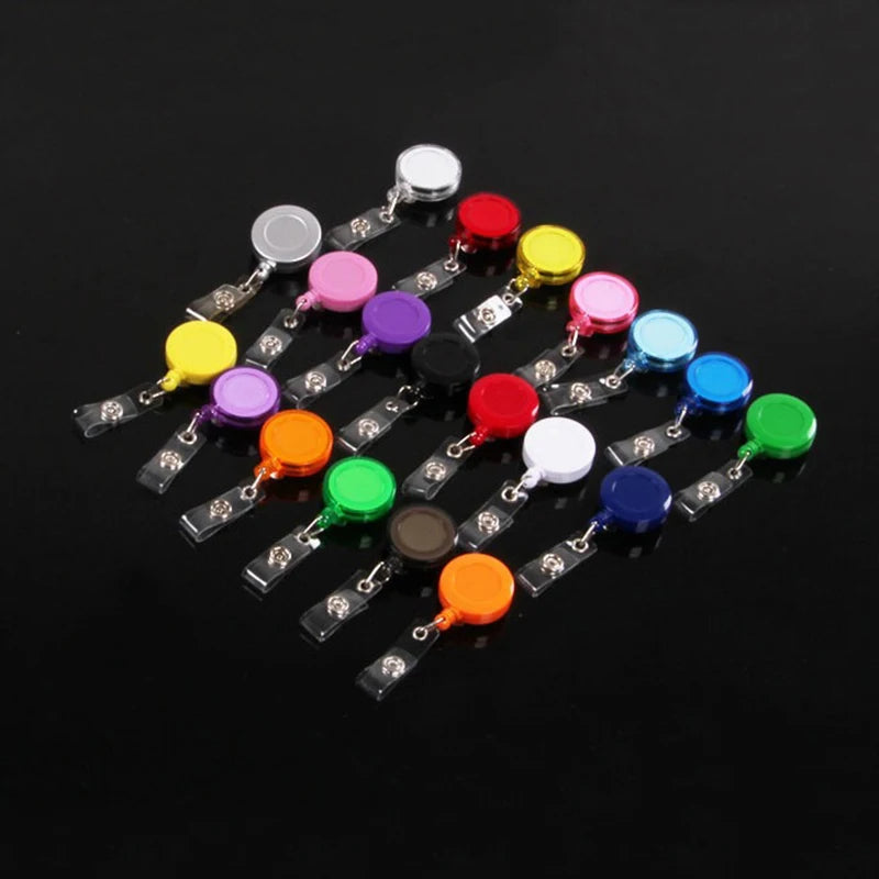 Accept Custom Epoxy logo Round Promotion Pull Badge Reel Keychain Plastic Retractable yoyo Badge Reel