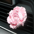 Wholesale Pink Peony Scented Ceramic Flower Car Vent Clip Aroma Air Freshener Home Porcelain Fragrance Essential Oil Diffuser