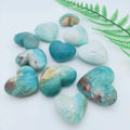 Wholesale Bulk Crystals Handmade Polished Healing Gemstone Amazonite Heart Shaped  Palm Stones