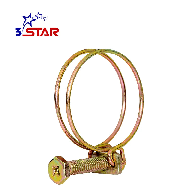 Industry Bolt Double Wire Hose Clamp  Galvanized Steel Metal Adjustable Metric & Inch Galvanized Surface OEM/ODM Service