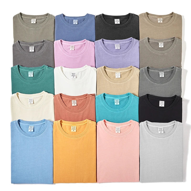 2024 NEW Spring Summer New Heavyweight 100% Cotton Loose Vintage T Shirt Custom Men Vintage Oversized T Shirt
