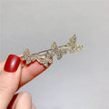HOVANCI 3 Clip Headdress Korea Elegant Shiny Rhinestone butterfly Hairpin Bangs Clip Girl Side Clip Frog Bow Net Red Hairpin