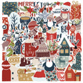 2022 New 50Pcs Cartoon Christmas Festival Decorative Stickers for Gift Window Wall Book Waterproof New Year Sticker