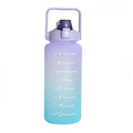 half gallon plastic water bottle 64 oz jug with rubber straw and handle logo customizable free sample