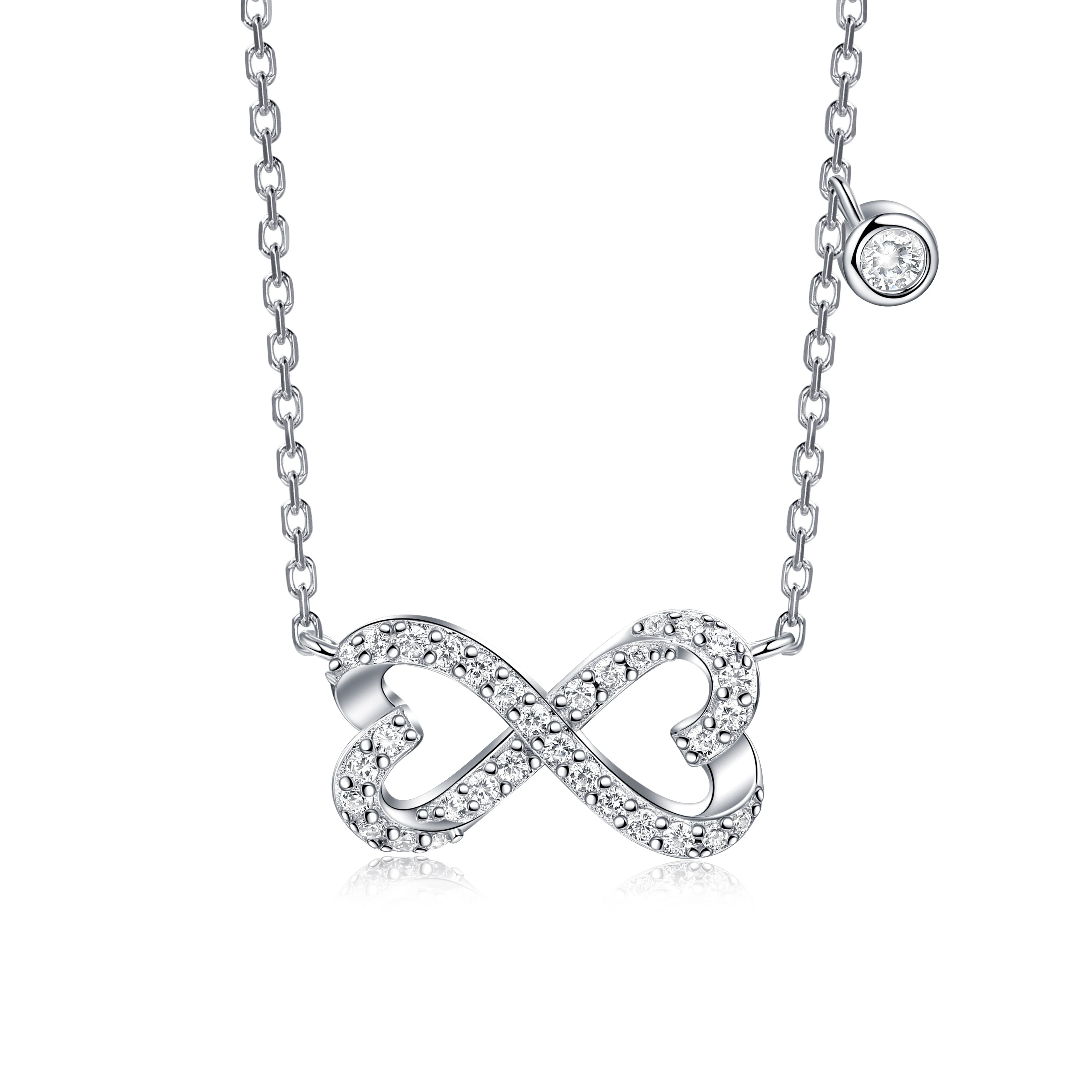 Personalized Initial 925 Silver CZ Pendant Necklace Custom Letter Gift