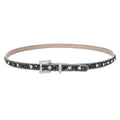 Fashion Ladies Rhinestone Skinny Belt for Women Western Thin Cowgirl Diamond Crystal Studded Golf Belt Strap for Dress Jeans