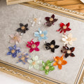 European American Large Petal Resin Earrings Exaggerated Acrylic Water Pattern Stud Earrings