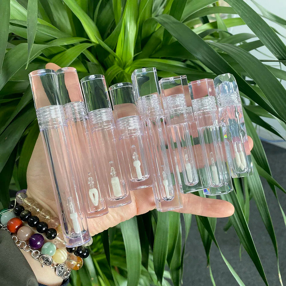 7.8ml Empty Transparent Packaging Lipgloss with Brush Lip Gloss Tube with Wands Full clear Containers Lip Gloss Tubes