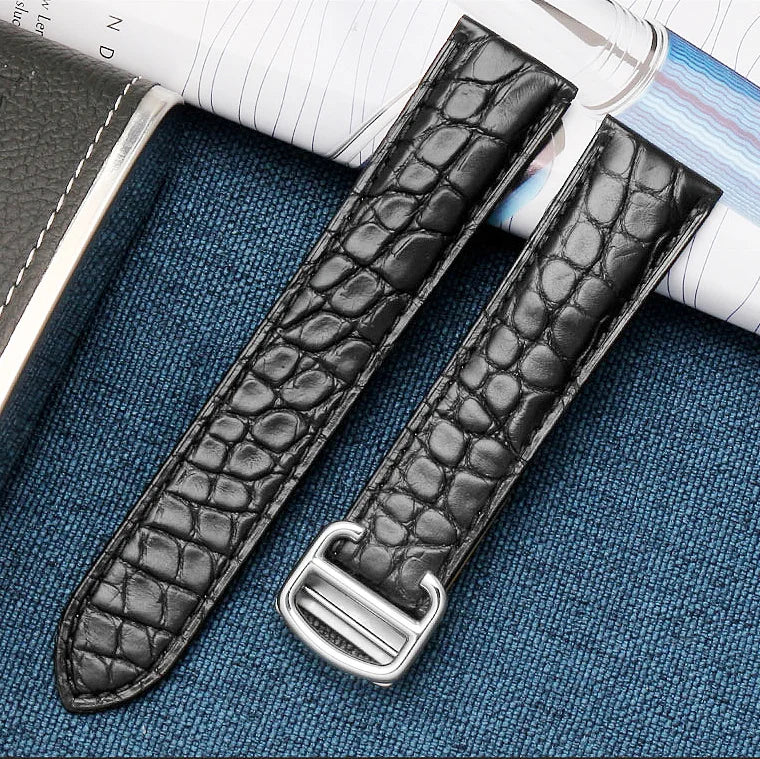 Crocodile Leather Watch Strap to Suit London 20mm 22mm 23mm 25mm Black Brown Watch Strap