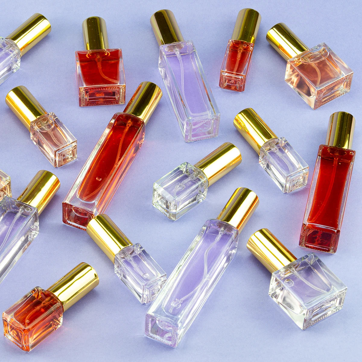 Clear square Shape Empty Perfume Glass Spray Sample Bottles Wholesale Glass Spray Bottle for Perfume