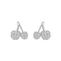 Dainty 925 Sterling Silver Sweet Cherry Cute Mini Fruit Stud Earrings for Women
