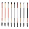 Mini Eyelash Brush Soft Eyelash Cleaning Brush Wholesale Customised Nylon Wooden Handle Portable Double End Eyelash Brush