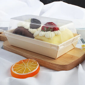 Customizable Wooden Gift Box for Sushi Noodles Wedding Parties-Clear Window Takeaway Food Packaging for Candy for Cookies More