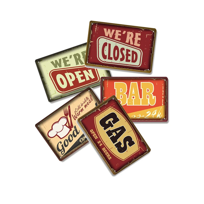 Factory Made Retro Designed Advertising Plate on Wall Hanging Metal Sign Exquisite Tin Craft for Home bar Restaurant Wall