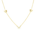 Fashion Jewelry Necklace 925 Sterling Silver butterfly Zircon Charm Necklace Three Butterflies Gold Plated Necklace Women