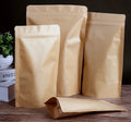 Resealable Brown Kraft Stand-up Ziplock Paper Pouch Bags Heat Seal for Biscuit Dry Fruit Sweets Cookies Jelly Packaging