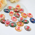 New Oval Dried Flower Resin DIY Earring Patches Headdress Pendant Jewelry Shoes Accessories Flower Pendant Beads