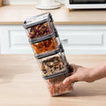 Hot Sale Transparent Acrylic Canister Large Containers Stackable Plastic Boxes Dry Cerea Food Airtight Storage