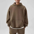 Best Quality Autumn Men's Cotton and Polyester Hoodies No Pockets Double Inline Hoody French Heavy Weight Sweatshirts