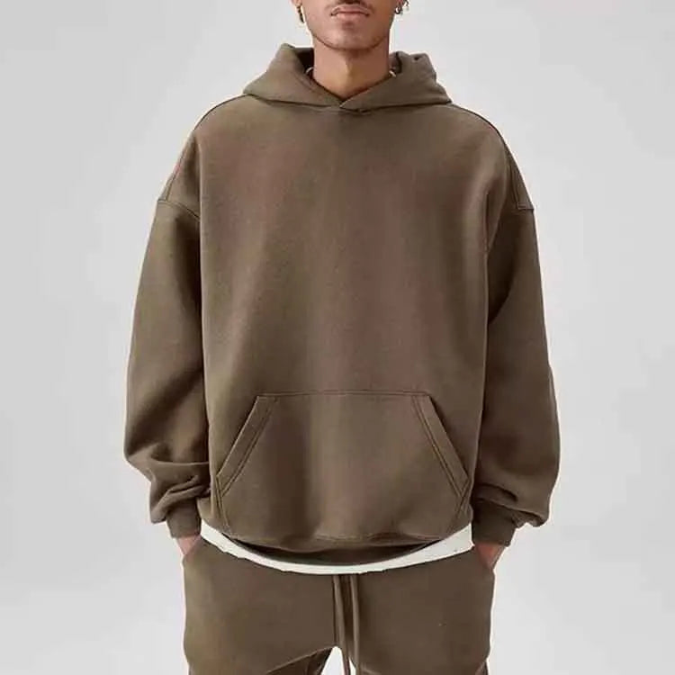 Best Quality Autumn Men's Cotton and Polyester Hoodies No Pockets Double Inline Hoody French Heavy Weight Sweatshirts