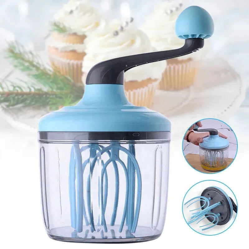 Manual Plastic Egg Beater Milk Frother Hand Crank Mini Blender Whisk Eco-Friendly Sauce Cream Mixer Egg Beater