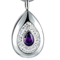 Stainless Steel Silver Plated Christian Purple Crystal Water Drop Cremation Pendant Memorial Ashes Keepsake Necklace Tear Drop