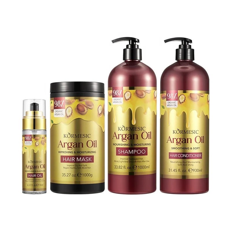 Healthy Private Label Hair Care Set Natural OEM Customized Bottle ARGAN OIL Shampoo and Conditioner