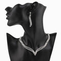 Jewelry Bride Wedding Necklace Earrings rhinestone Chain Diamond Platinum Plated Fashion Female Bridesmaid Jewelry Set