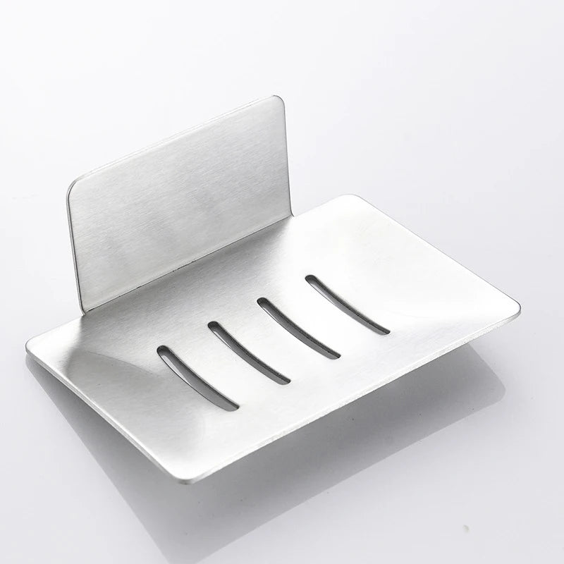 Punching Free Magic Sticker Detachable Modern Stainless Steel Waterproof Self Drain Soap Holder