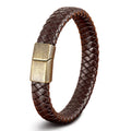 Personalized Customized Stainless Steel and Leather Bracelet Braided Leather Rope Fashion Charm Bracelets