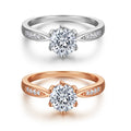 Fashion Jewelry Factory Direct Supplier 925 Silver Jewelry Round Brilliant Cut Rhodium Plated Zircon Ring for Women