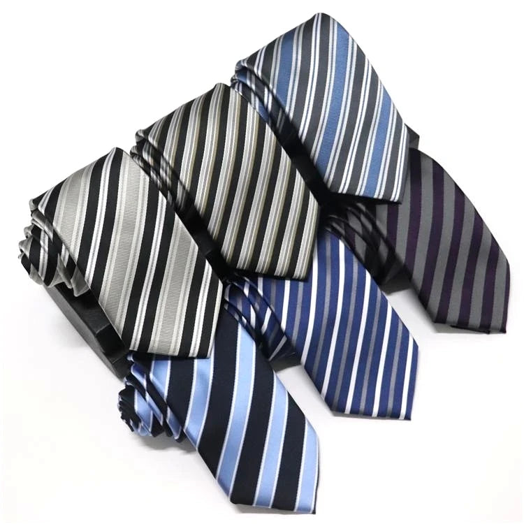 Men's Striped Polyester Neck Tie 150*7.5cm All-year Fast Delivery Factory Stock Classic Formal Style Wholesale