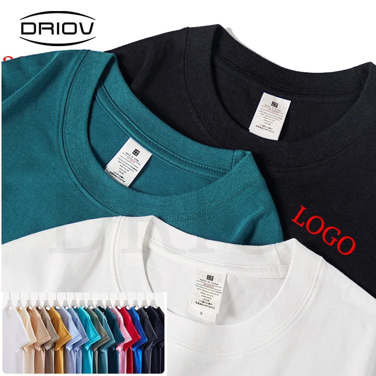 Luxury T-Shirt Manufacturers 230Gsm Cotton Custom S-4XL t Shirt Heavy Plain Solid Blank Design Logo Men Pure T Shirts for Summer