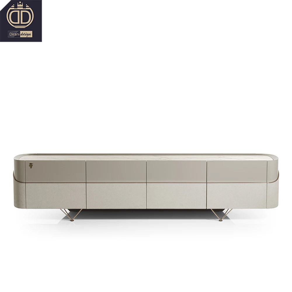 2023 High Quality Panel Modern Luxury Living Room Bedroom TV Cabinet Sideboard Stainless Steel Velvet Hotel Villa DIRANI