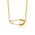 Fashion Fine 18k Gold Plated Stainless Steel Safety Pin Charm Necklace for Women Casual Sporty Link Chain Gift Anniversary Party